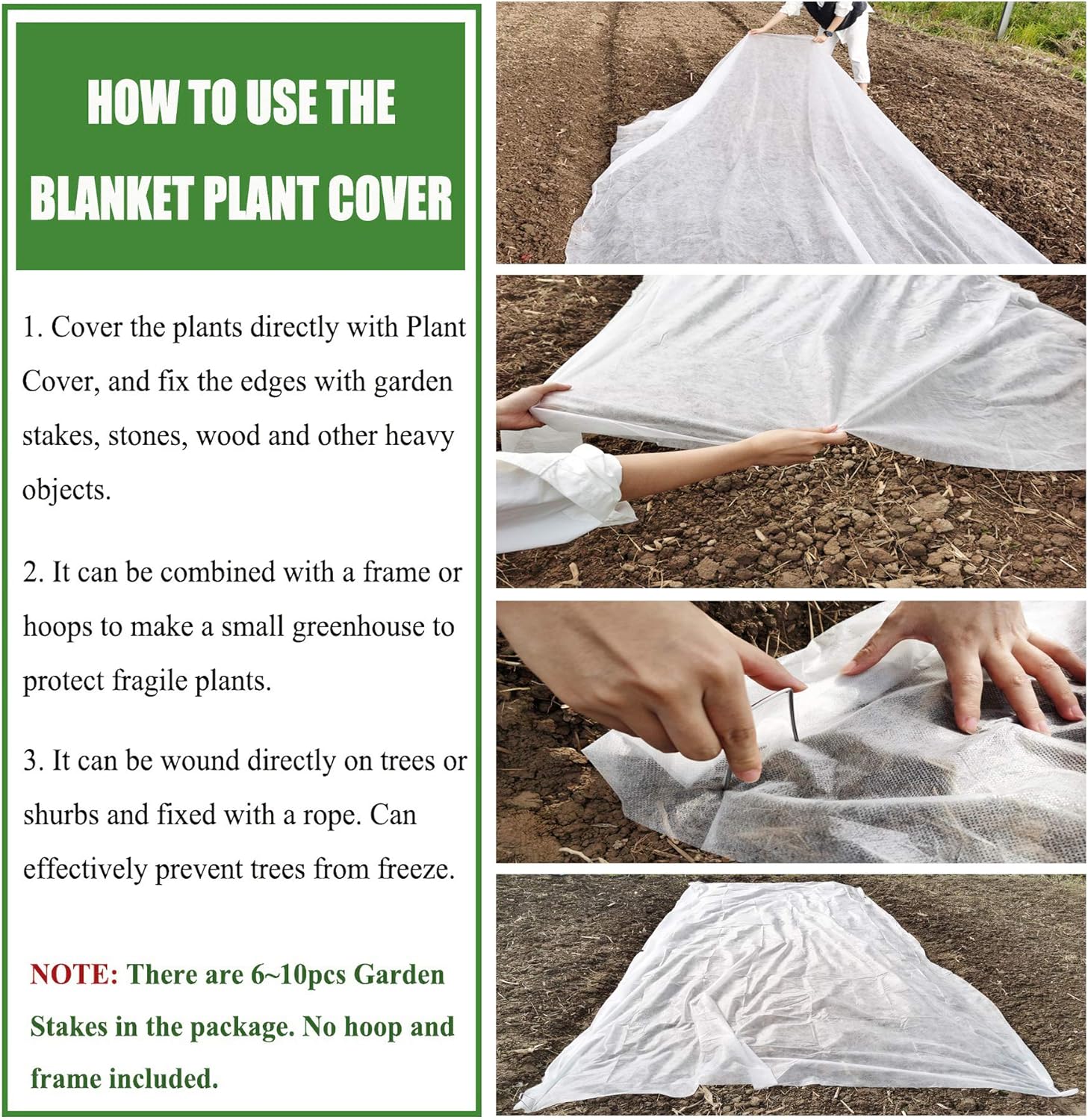 Amazon.com : Garden expert Plant Covers Freeze Protection Floating Row Cover 0.9oz Fabric Frost Cloth Plant Blanket for Plants  Vegetables in Winter(8FTx15FT,with 6 PCS Staples Stakes) : Patio, Lawn  Garden
