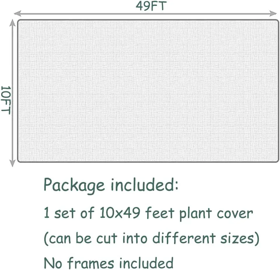 BGTOOL Garden Fabric Plant Cover Freeze Protection, Floating Row Cover 10ft×49ft Reusable Rectangle Frost Protection for Crop, Blanket for Vegetables  Plants for Preventing Cold Weather and Animal