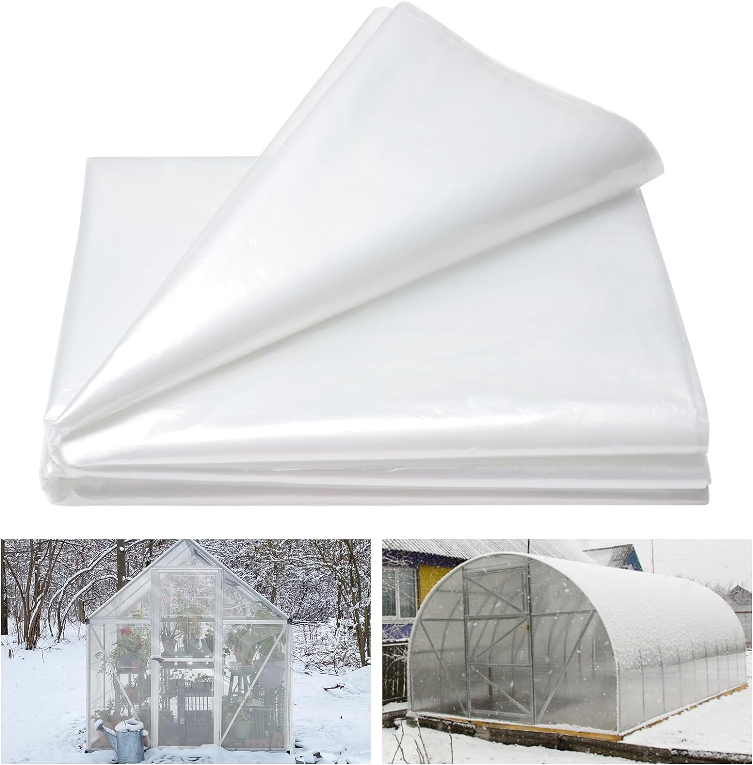 Plant Covers Freeze Protection, 10 x 30ft Durable Plastic Frost Blanket for Winter Rain Snow Weather, Clear Waterproof Floating Row Cover for Outdoors Garden Plants Vegetables Crops (6 Mil Thickness)