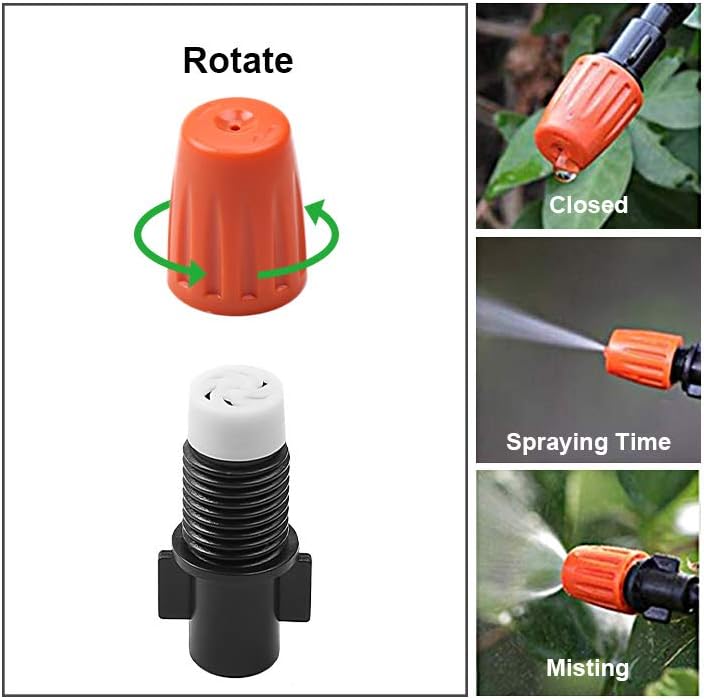 SubClap 100pcs(50pairs) Drip Irrigation Kits Adjustable Misting Drippers Tubing Connecter Irrigation Sprinklers Head Watering System for Garden,Lawn, Farm, Vegetable Garden
