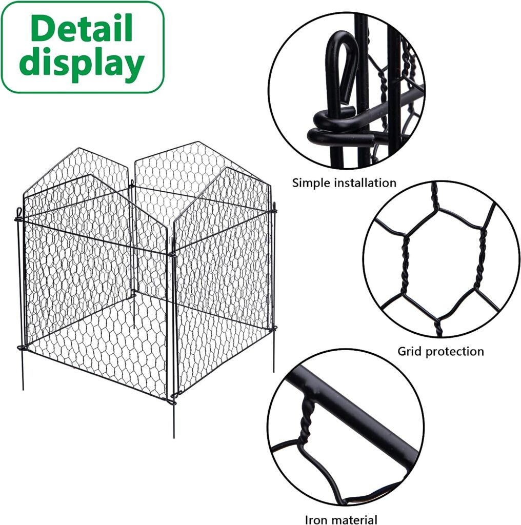 DECOHS 4 Packs Chicken Wire Cloche Plant Protectors from Animals Garden Plant Cage Protector - Wire Plant Protectors to Keep Animals Out