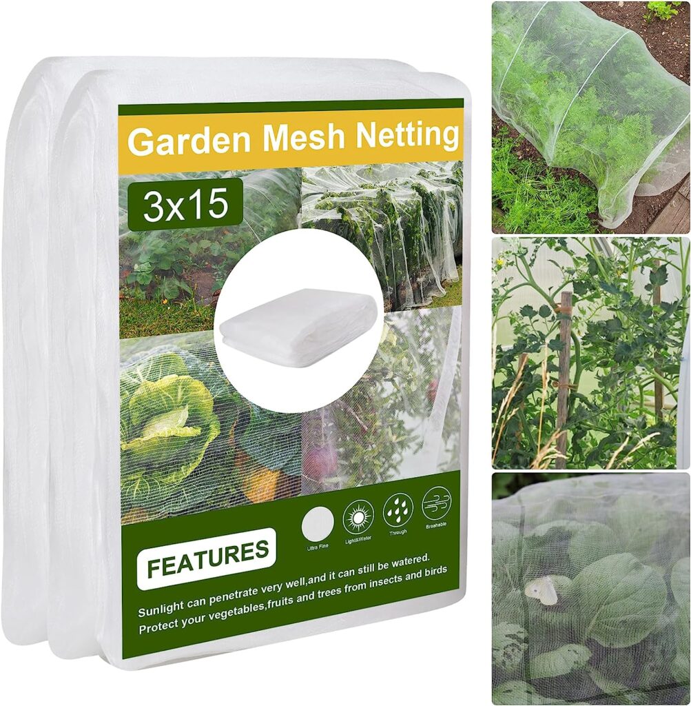 Garden Netting, Cookmaster 10x50FT Plant Covers, Ultra Fine Mesh Protection Netting for Vegetable Plants Fruits Shrubs Flowers Tree Crops, Greenhouse Row Cover Raised Bed Barrier Screen Protection Net