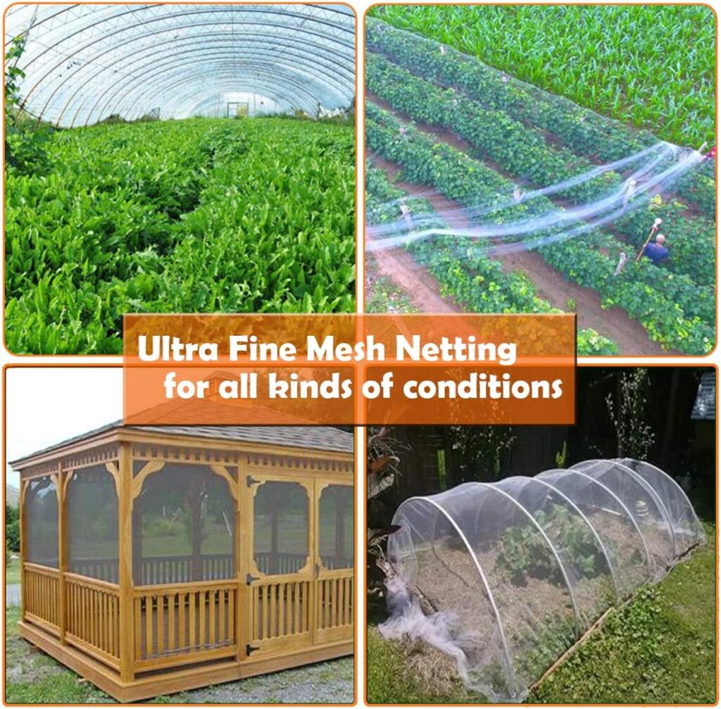 Garden Netting, Plant Covers 10x33Ft Net Ultra Fine Mesh Protection Netting for Vegetable Plants Fruits Flowers Crops Greenhouse Row Cover Raised Bed Barrier Screen Protection Net Cover