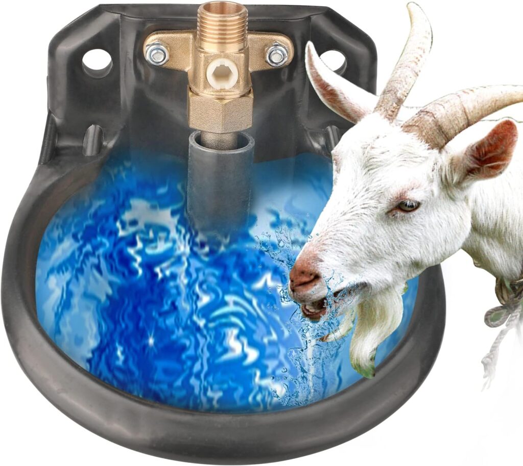 MILIFUN Goat Waterer, Sheep Water Bowls Livestock Water Bowl with Copper Valve, Automatic Horse Waterer Farm Automatic Waterer for Livestock.