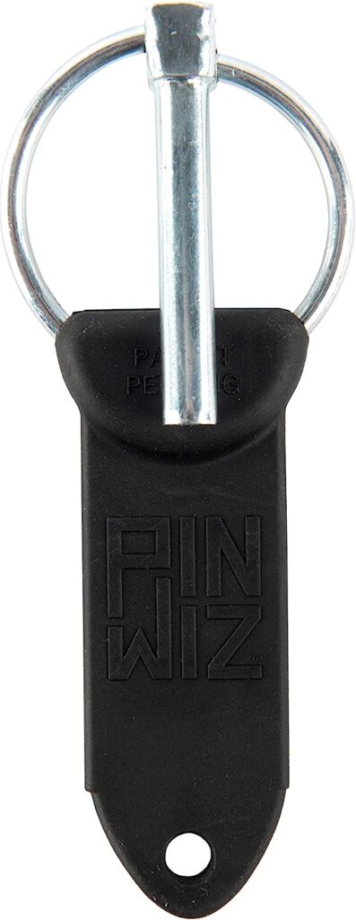 Pin Wiz Trailer Hitch Pins and Clips, Heavy-Duty Trailer Hitch Clips, Hitch Pins, Linchpin, D Pin, Square Pin  Locking Pin with Rubber Grip to Save Your Knuckles, 1 1/4â Lynch Pin, 1/4â Diameter