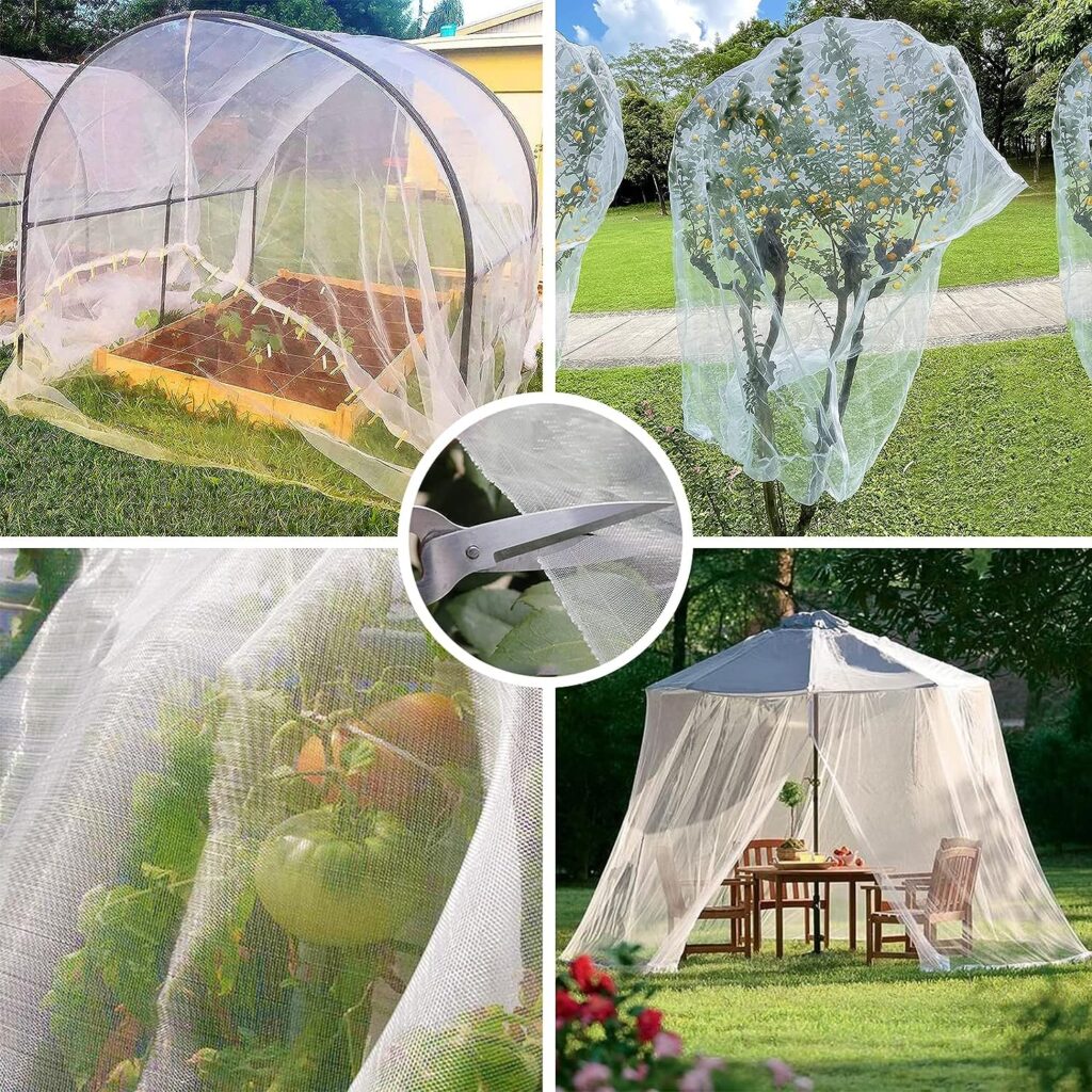 Aoipend Fine Mesh Garden Netting for Protection, 8x33 Vegetable Crop Covers Netting for Protect Fruits, Plants, Flowers, Greenhouse Cover Net, Patio Gazebo Screen Barrier