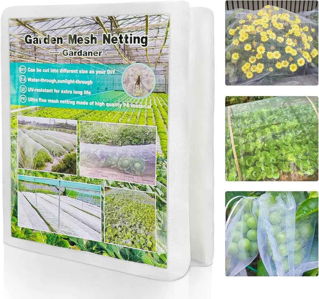 Garden Netting, Ultra Fine Mesh Plant Covers Row Cover Raised Garden Bed Screen Netting for Vegetable Fruits Plants Flowers Crops Protection (10Ft x 26Ft)