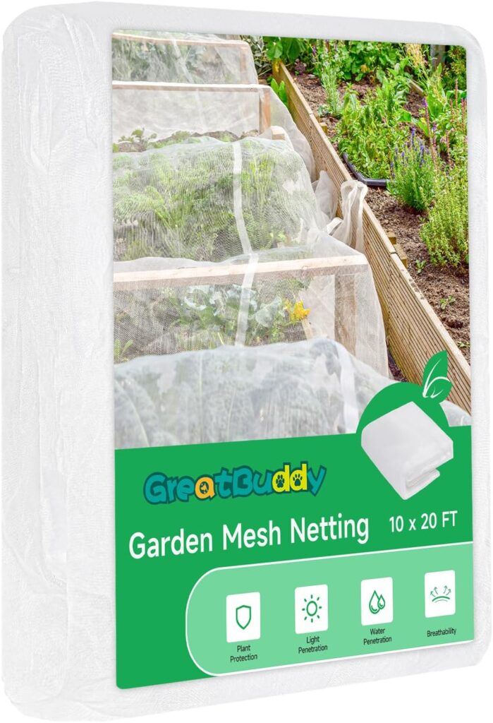 GreatBuddy Garden Netting, 10x20ft Plants Covers, Ultra Fine Garden Mesh Netting for Protection of Plants, Vegetables, Crops, Fruit and Greenhouse