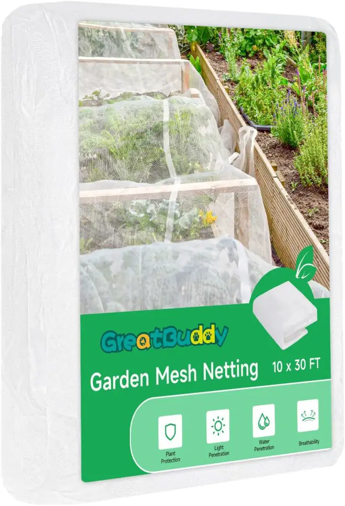 GreatBuddy Garden Netting, 10x30ft Plants Covers, Ultra Fine Garden Mesh Netting for Protection of Plants, Vegetables, Crops, Fruit and Greenhouse