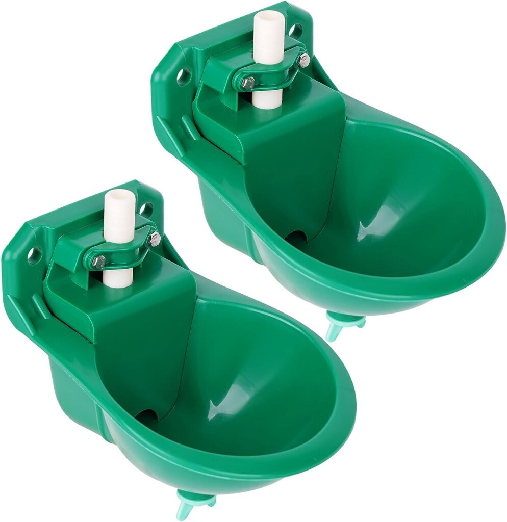 NAOEDEAH Goat Waterer, Livestock Waterer for Sheep Dog Piglet Calf Horse Farm Water Troughs for Livestock Automatic Water Bowl Plastic Drinking Bowl Water Dispenser 2 Pack