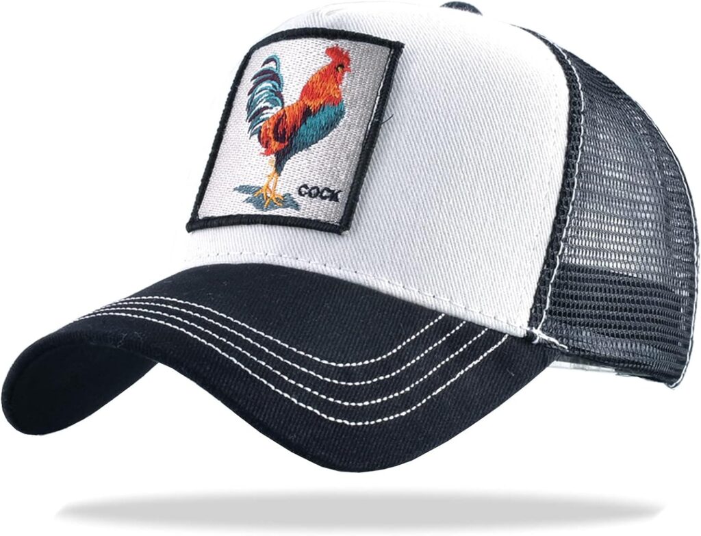 overno Farm Animal Trendy Trucker Hat Adjustable Snapback Mesh Baseball Cap for Men  Women  Youth
