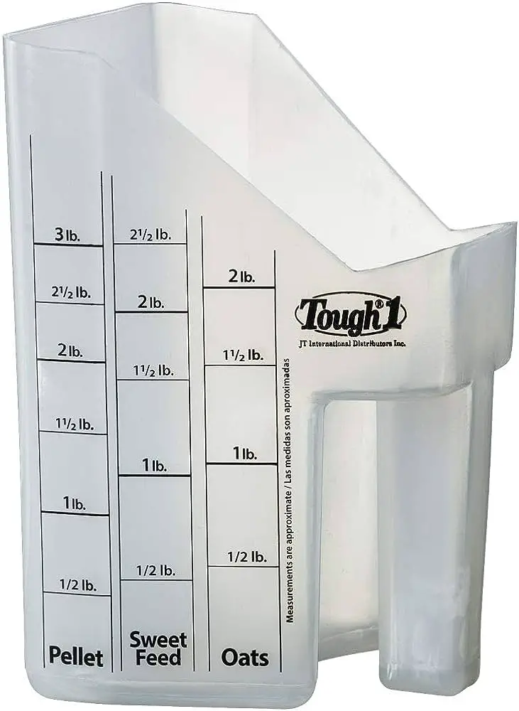 Tough-1 Feed Scoop With Measurements Clear