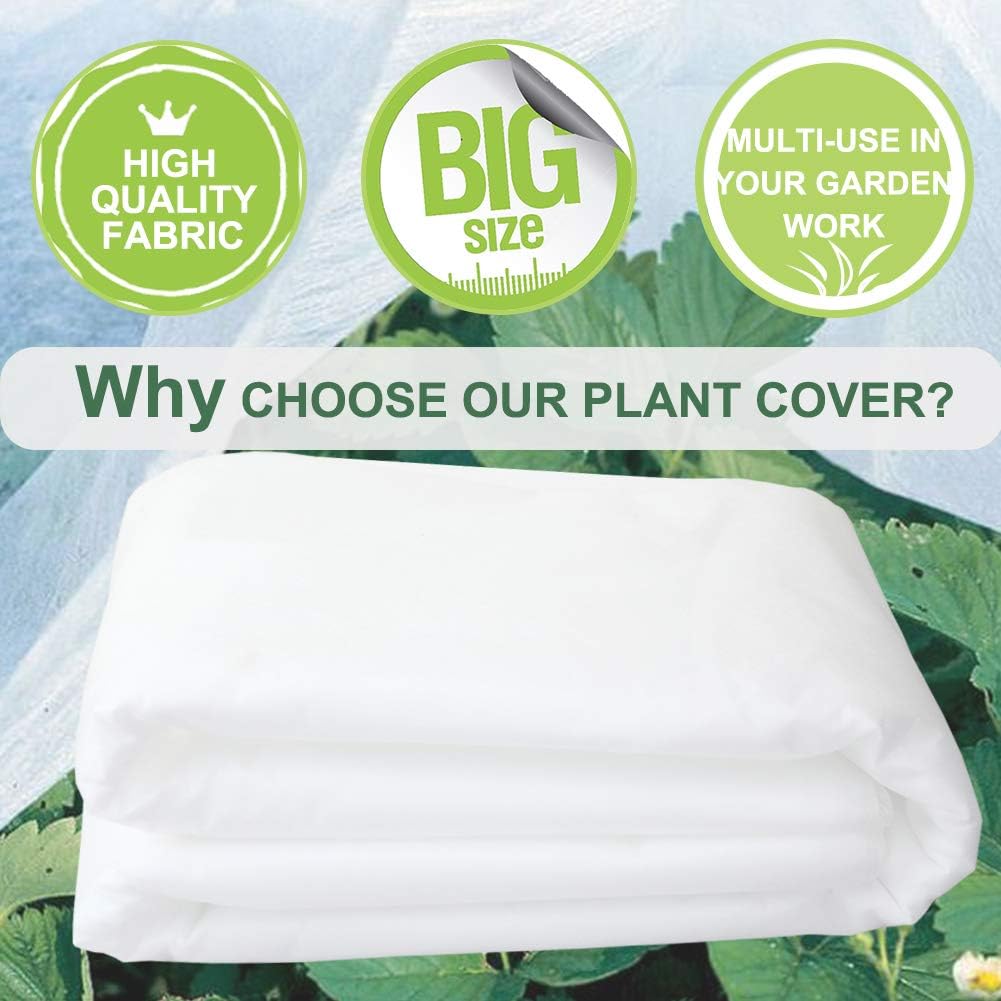 Valibe Plant Covers Freeze Protection 10 ft x 30 ft Floating Row Cover Garden Fabric Plant Cover for Winter Frost / Sun Pest Protection (10FT X 30FT)