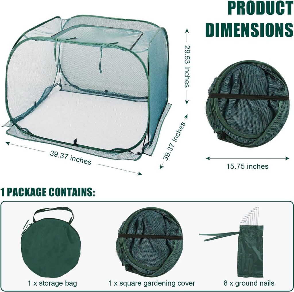 ANC POP Pop Up Mesh Plant Cover, Plant Protector for Raised Garden  Flower Bed, Net Cage Plant Guard for Fruits, Vegetables, Seedlings and Herbs, 8 Ground Stakes for Fixing.