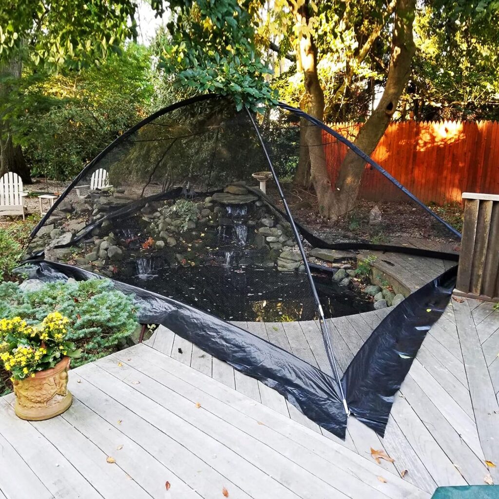Hitgrand 13x17 FT Crop Cage Plant Protection Tent Garden Pond Net, 1/2 inch Mesh Pond Cover Dome with Zipper and Wind Rope, Suitable for Yard, Pond, Garden to Protect Fishes Plants From Leaves Animals