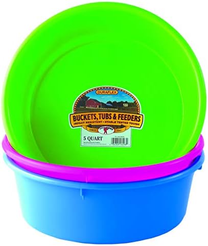 Little Giant® Plastic Utility Pan | Feed Pan | Durable  Versatile Livestock Feeding Bucket | Made in USA | 5 Quart | Berry Blue