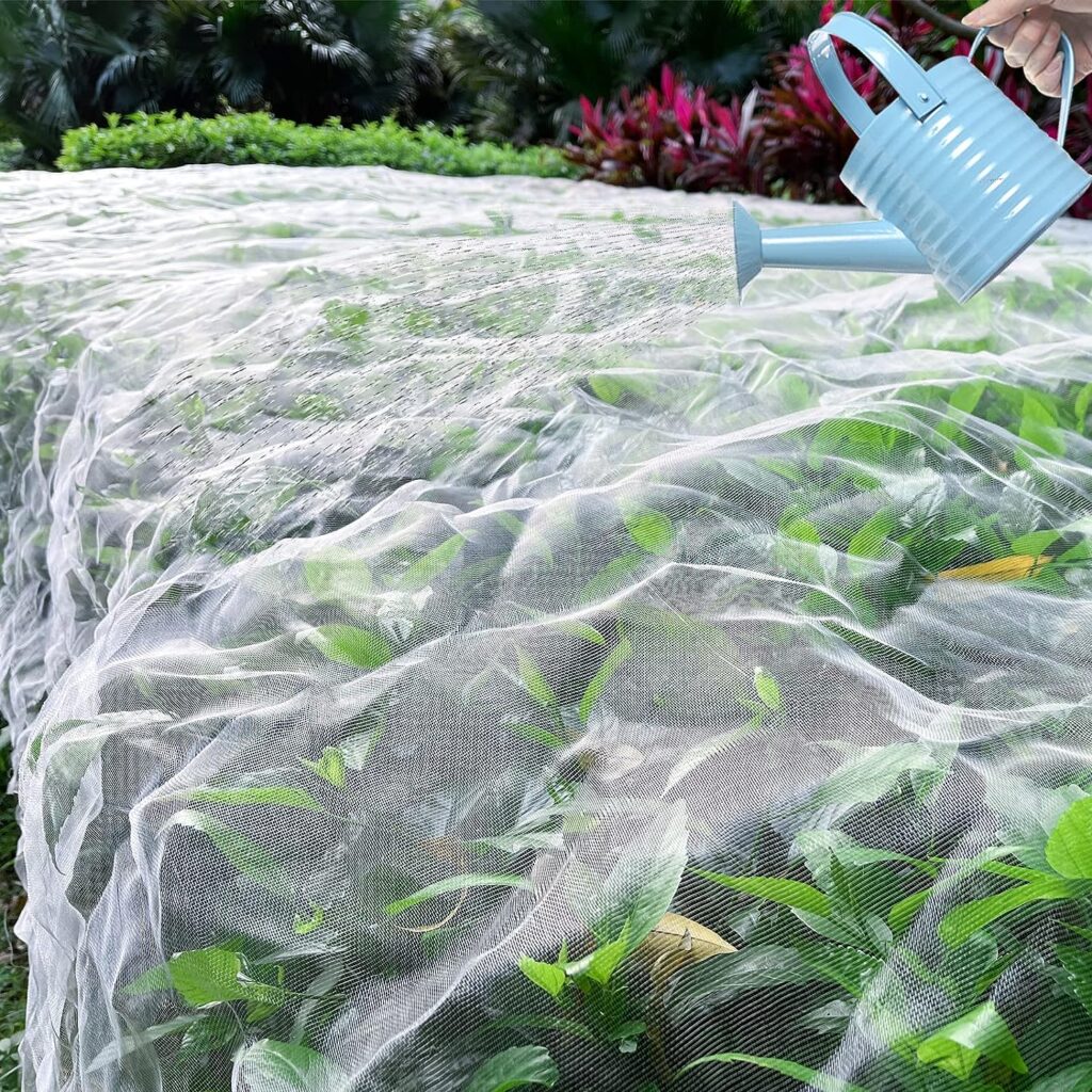 Ultra Fine Garden Mesh Netting - 10x39.4Ft with 16 PCS Greenhouse Clips, Pest Barrier Bvg Netting, Plant Covers Protection Net for Vegetable Plants Fruits Flowers Crops from Bird Eating