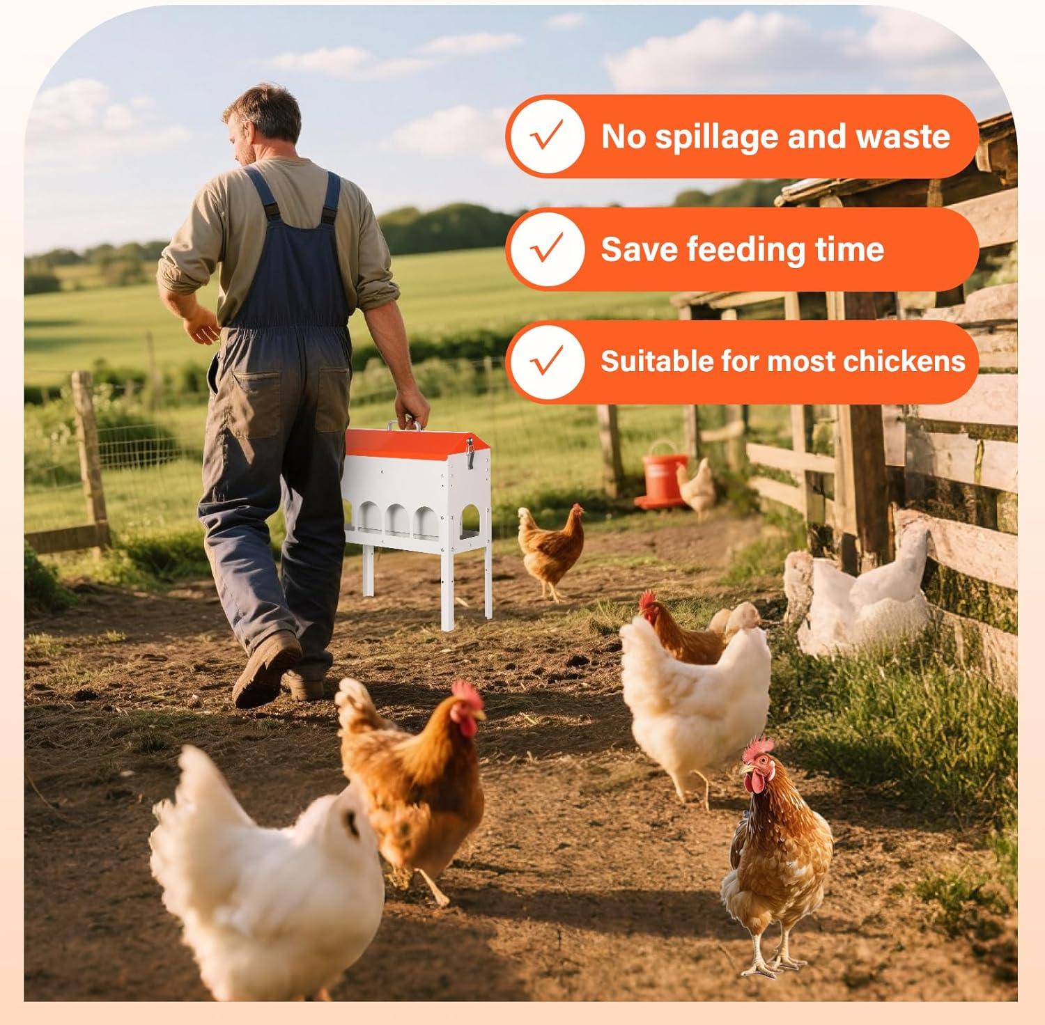 Our Review: 15lbs No-Waste Chicken Feeder with 10 Ports