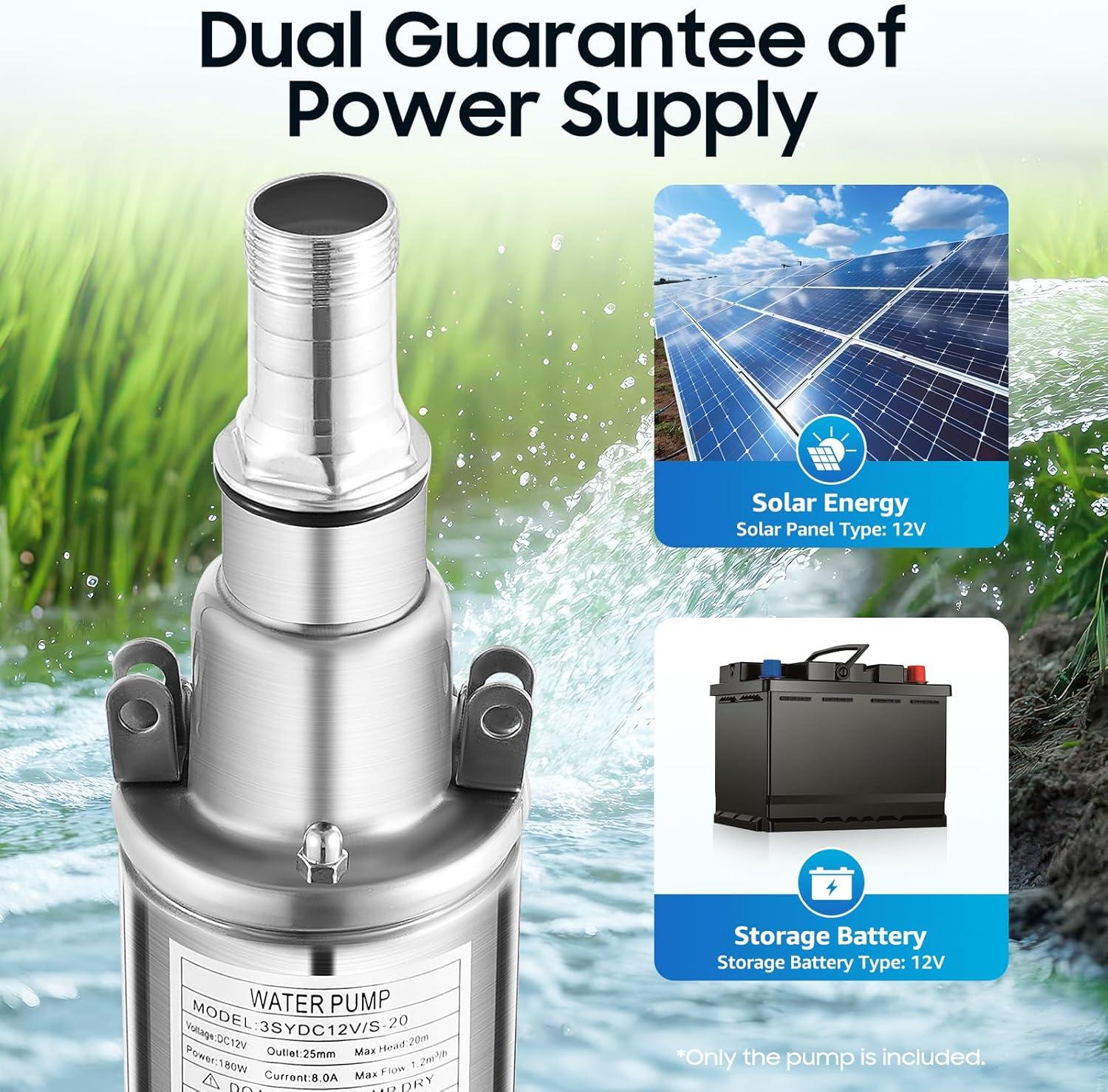 Our ​Review: 12V Solar Submersible Pump for Farm & Garden

GPT: 

Eco-Friendly Power: Our Take on the 12V Solar Well Pump